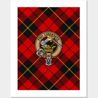 Clan Wallace Crest over Tartan Posters and Art